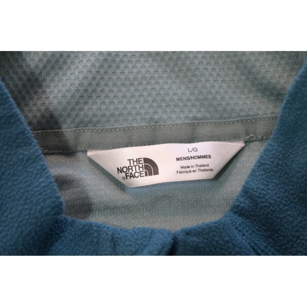 The North Face Fleece Jacket Mens Large Blue Full Zip Mock Neck Camp Hiking
